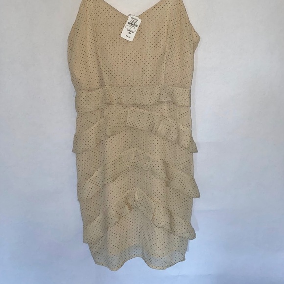 NWT Endless Rose Polka Dot Ruffle Strap V-Neck Ivory Mini Dress size Small NEW - Picture 6 of 8